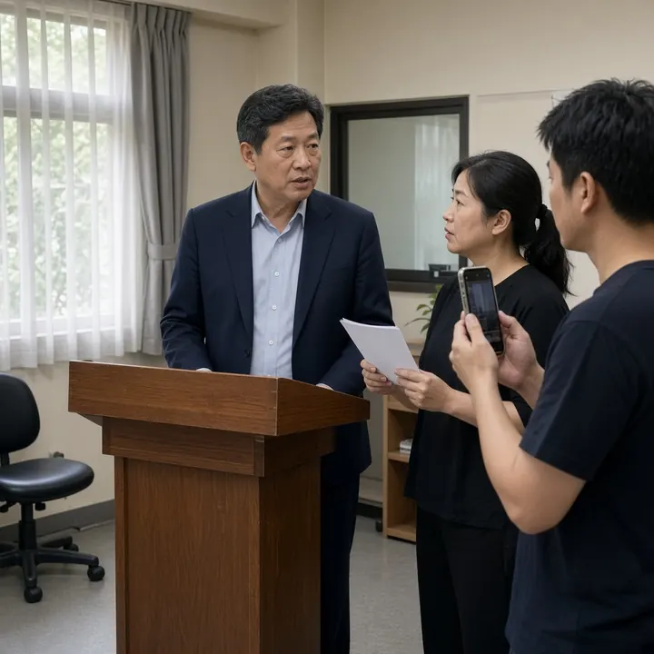 候選人在講台前演練回答尖銳問題